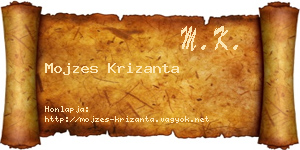 Mojzes Krizanta névjegykártya